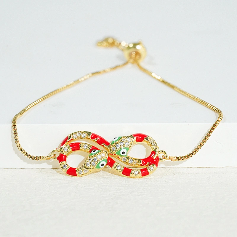 Beautiful Style Snake Bracelet Connectors For Jewelry Making 14k Gold Accessories Bracelets Charms CZ Snake  Bracelet Connectors