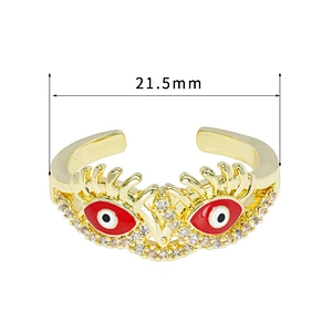 Beautiful Style Snake Eyes Gold Plated Rings Zirconia Pave Rings Woman Men Gifts Jewelry CZ Snakes Eyes Rings