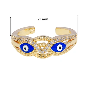 Beutiful Snake Eyes 18k Gold Plated Rings Zirconia Pave Rings Woman Men Gifts Jewelry CZ Snakes Eyes Rings
