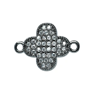 cz flower charm connector jewelry connectors for jewelry making 14k gold accessories connector charms for bracelets bulk jewelry