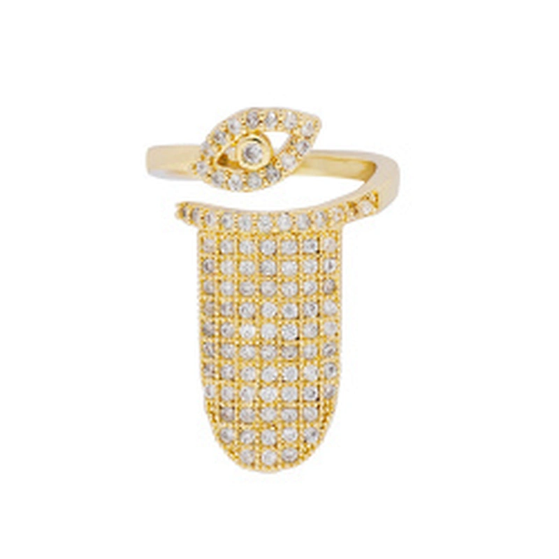 Trendy Style Nail shaped 18k Gold Plated Rings zirconia pave Rings Woman Men Gifts Jewelry CZ Nail Shape Rings