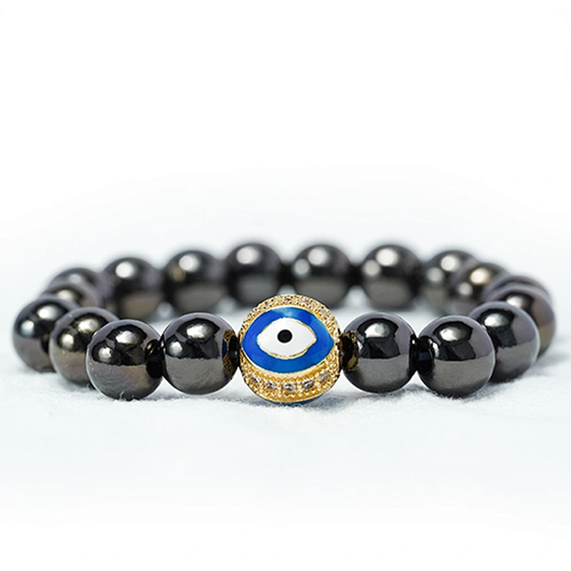 Fashion Design 10mm Eye Shape Beads Jewelry Making Gold Plated  Bracelet  DIY A Row Of Zircons Round Beads Epoxy Spacer