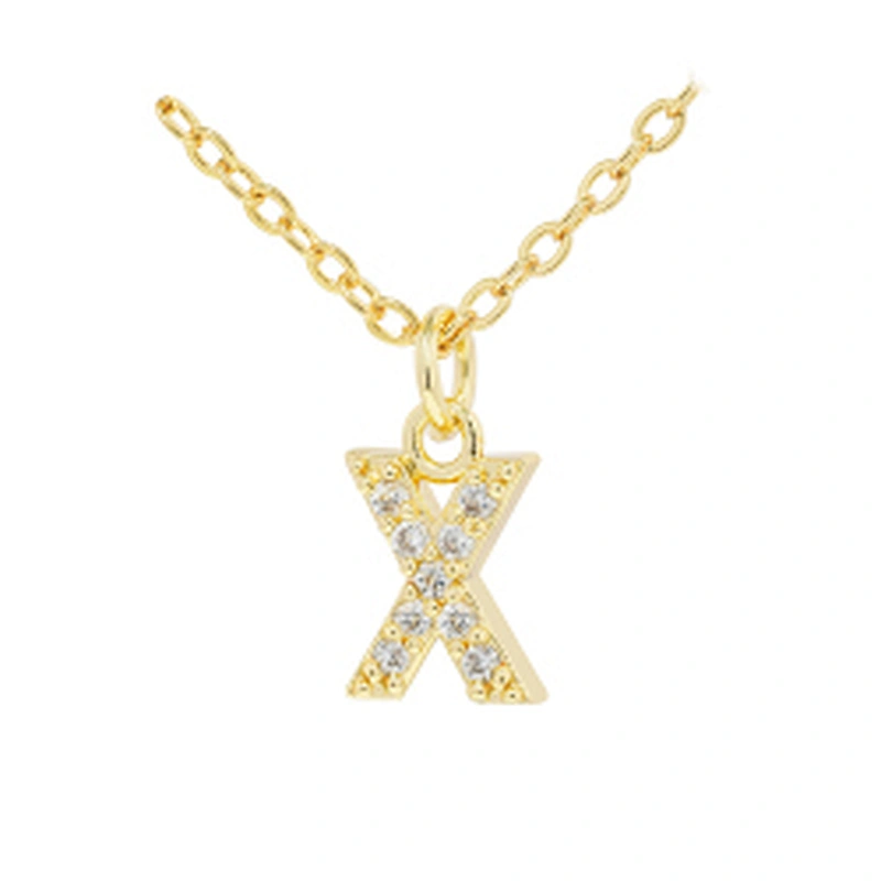 customized letter necklace with letter pendant gold plated letter pendant cz necklace jewellery women chain custom necklace