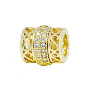 Hot Sale Spacers Bracelet Necklace Beads DIY Jewelry Wholesale CZ Spacer Charms Pave spacer   beads