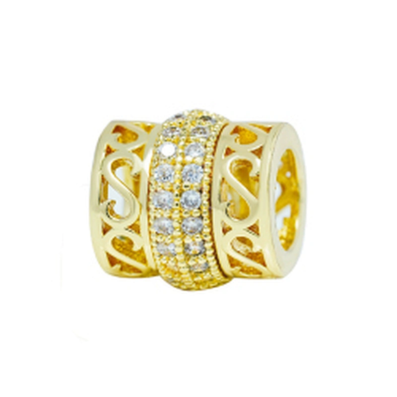 Hot Sale Spacers Bracelet Necklace Beads DIY Jewelry Wholesale CZ Spacer Charms Pave spacer   beads