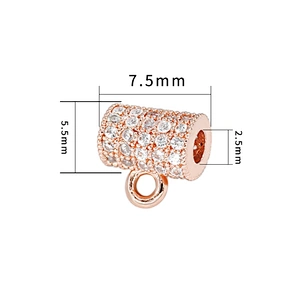 Wholesale Cz Beads Micro Pave Spacer Charms for Jewelry Making Cubic Zirconia Beads DIY Bracelet Making Gold Plated Jewelry