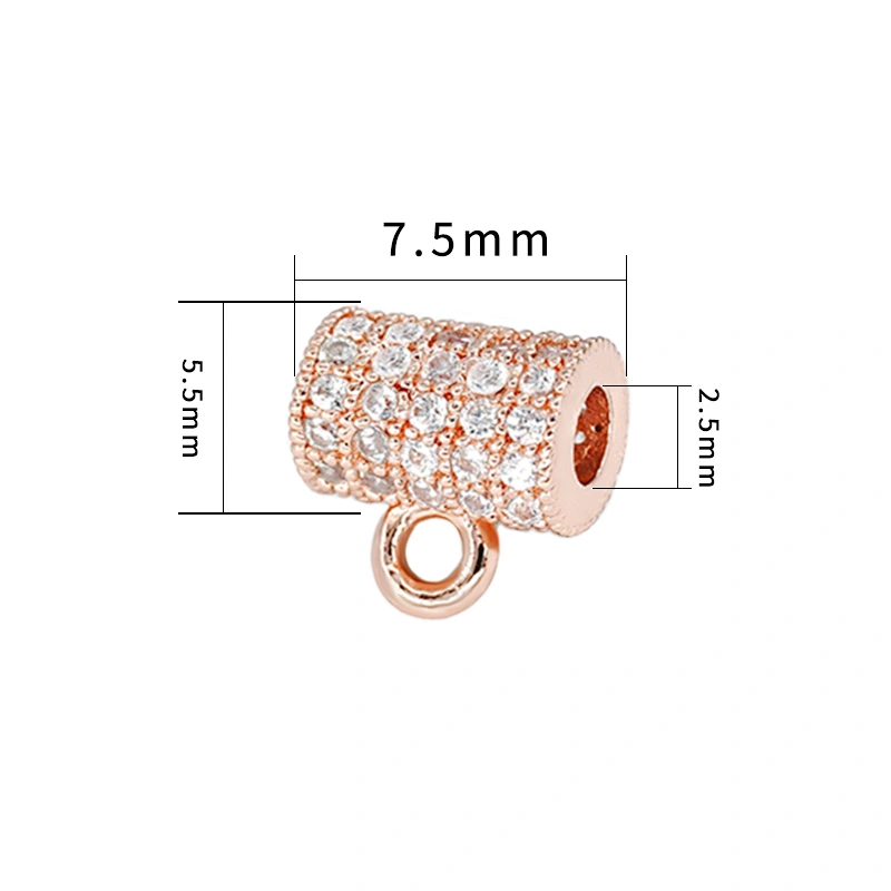 Wholesale Cz Beads Micro Pave Spacer Charms for Jewelry Making Cubic Zirconia Beads DIY Bracelet Making Gold Plated Jewelry