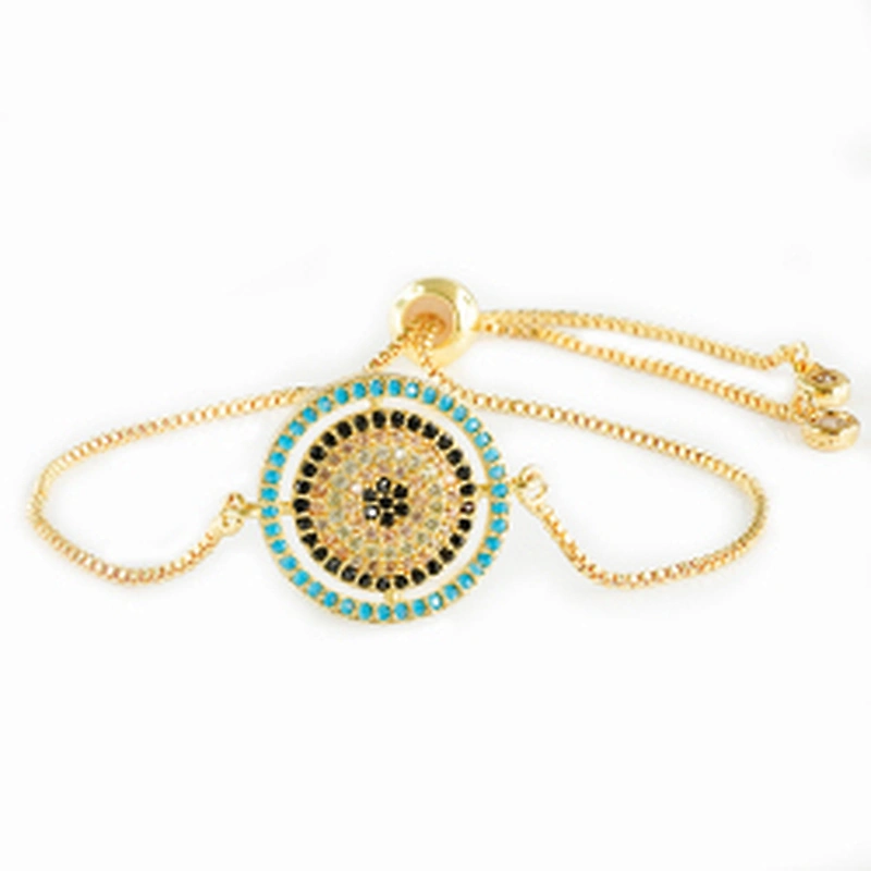 micro paved cz charm bracelet women adjustable chain brass bracelet accessories women wholesale ladies gold-plated bracelets diy