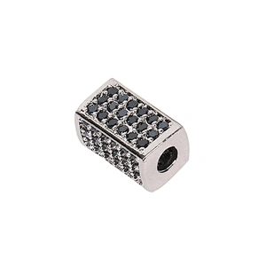 Cubic Zirconia Tube Bead Bracelet Pendant Bead Pave Spacers Accessori Jewelry Findings  Materials Jewelry Accessories diy Jewelr