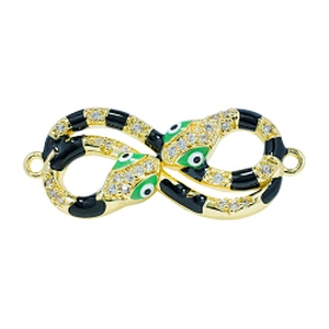 Beautiful Style Snake Bracelet Connectors For Jewelry Making 14k Gold Accessories Bracelets Charms CZ Snake  Bracelet Connectors
