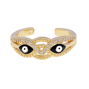 Beutiful Snake Eyes 18k Gold Plated Rings Zirconia Pave Rings Woman Men Gifts Jewelry CZ Snakes Eyes Rings