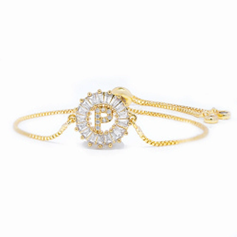 micro paved cz charm bracelet women adjustable chain brass bracelet accessories women wholesale ladies gold-plated bracelets diy