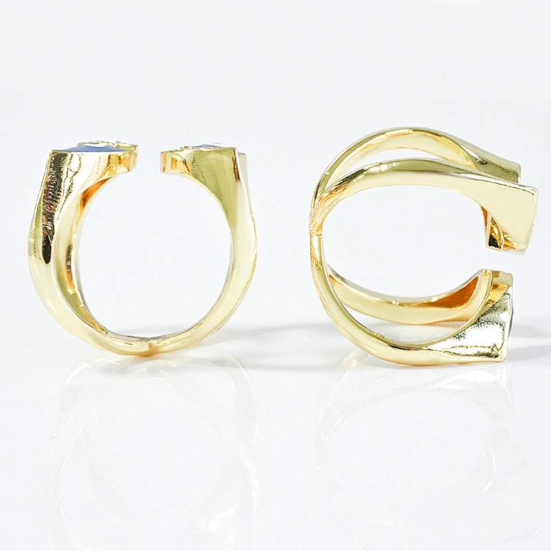 Trendy Style Eyes shaped 18k Gold Plated Rings zirconia pave Rings Woman Men Gifts Jewelry CZ Eyes Rings