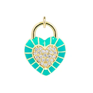 Fashion heart shape  Pendants Bracelet Necklace Pendant Charms DIY Bracelet Making Jewelry CZ Heart Shape Pendants Charms
