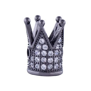 Micro Pave CZ Beads Spacer Crown DIY Cubic Zirconia Pendants Charms for Jewelry Making Jewelry Findings Components Wholesalers