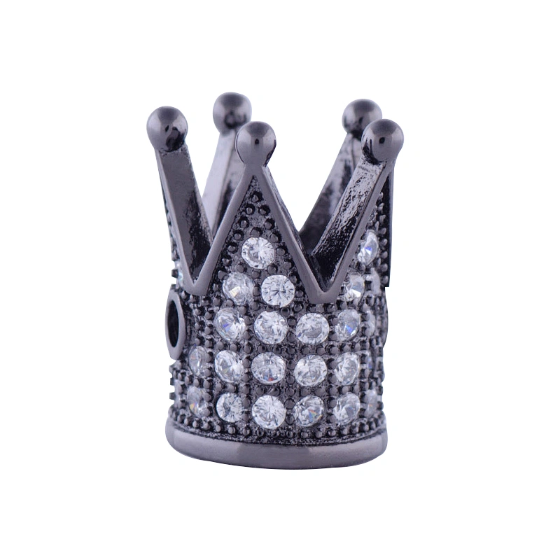 Micro Pave CZ Beads Spacer Crown DIY Cubic Zirconia Pendants Charms for Jewelry Making Jewelry Findings Components Wholesalers
