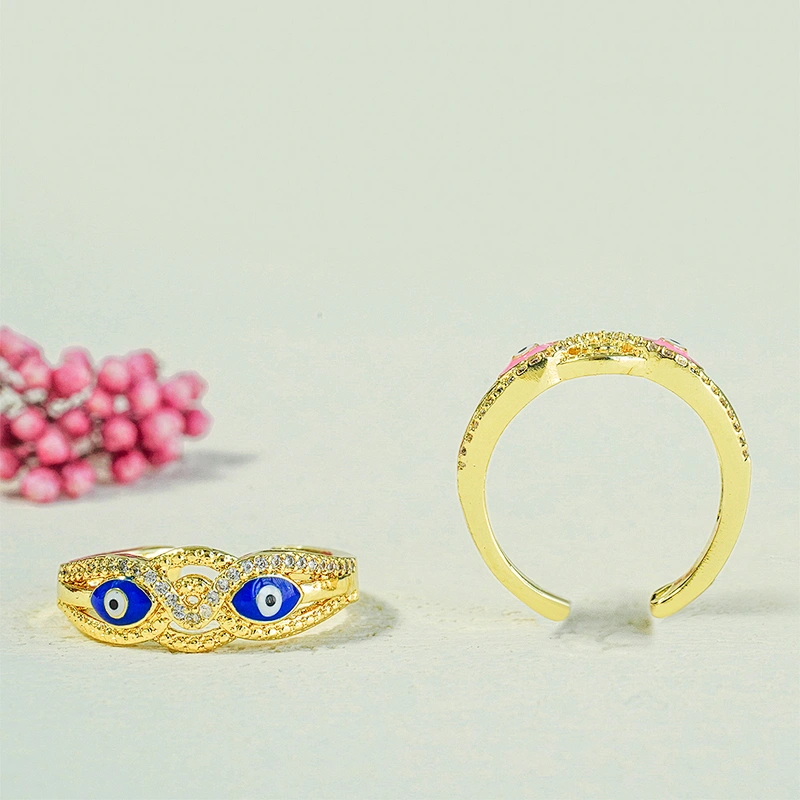 Beutiful Snake Eyes 18k Gold Plated Rings Zirconia Pave Rings Woman Men Gifts Jewelry CZ Snakes Eyes Rings