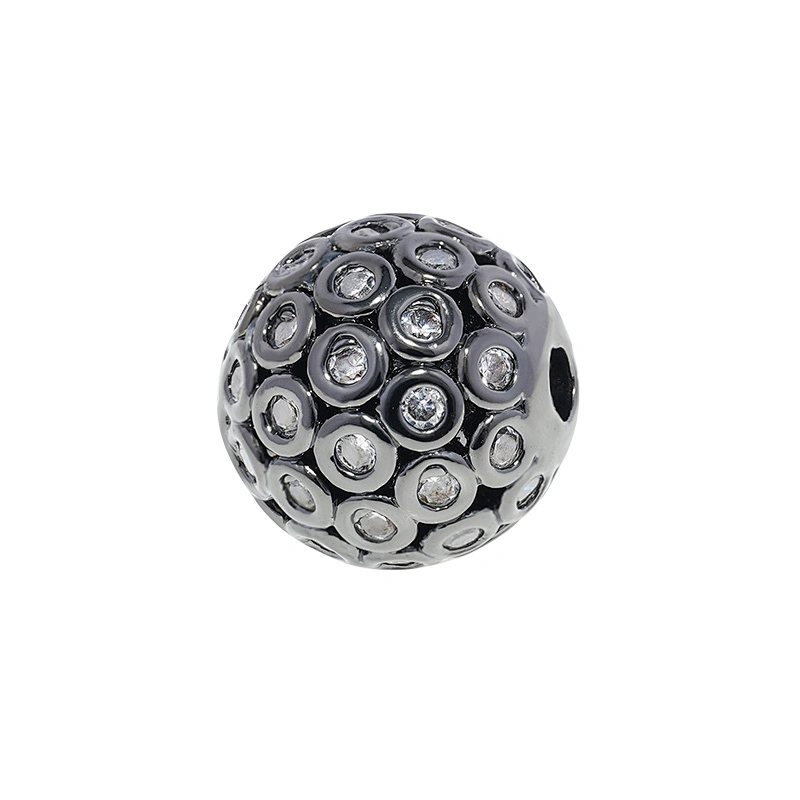 10mm Beads Factory Direct Jewelry Making round shape Bracelet Necklace Beads DIY Wholesale CZ Round Spacer Charms  beads