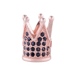Micro Pave CZ Beads Spacer Crown DIY Cubic Zirconia Pendants Charms for Jewelry Making Jewelry Findings Components Wholesalers