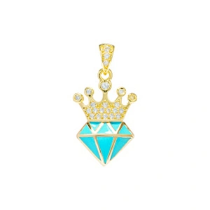 Beautiful Style Crown Pendants Bracelet Necklace Pendant Charms DIY Bracelet Making Jewelry CZ Crown Pendants Charms