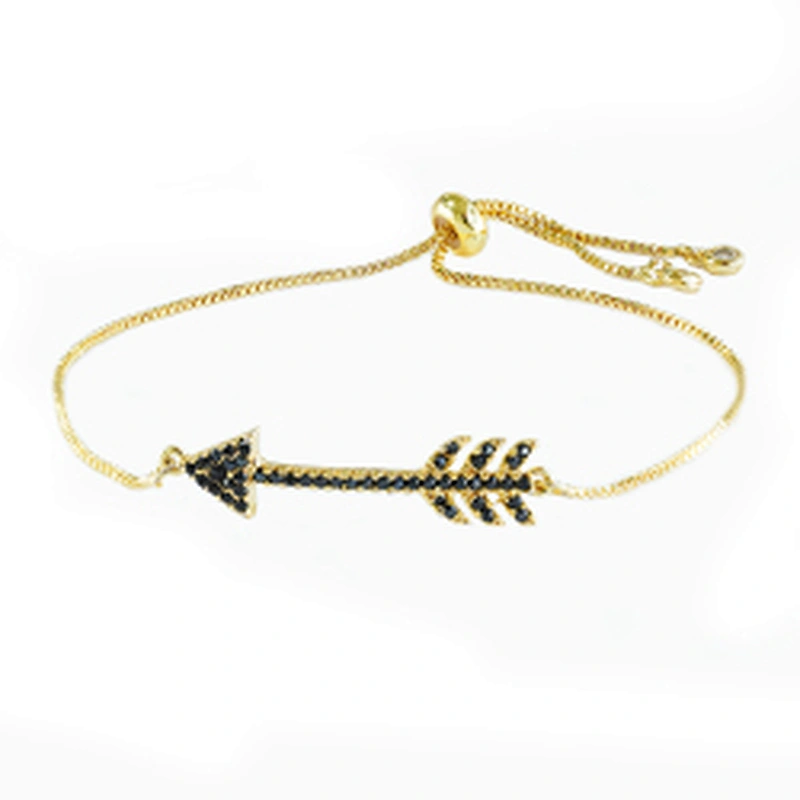 micro paved cz charm bracelet women adjustable chain brass bracelet accessories women wholesale ladies gold-plated bracelets diy