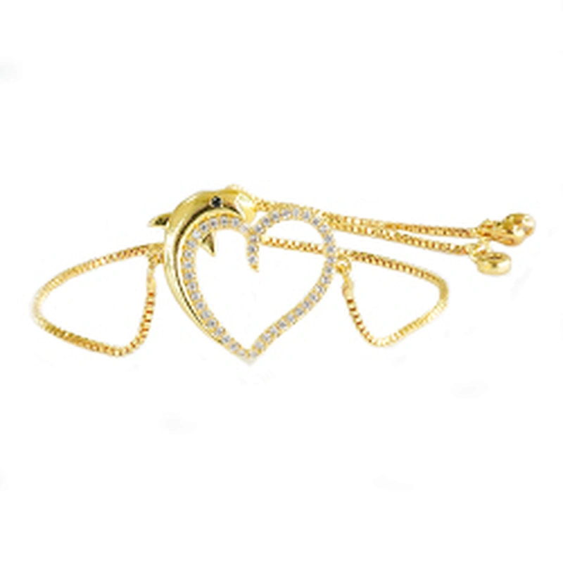 micro paved cz charm bracelet women adjustable chain brass bracelet accessories women wholesale ladies gold-plated bracelets diy