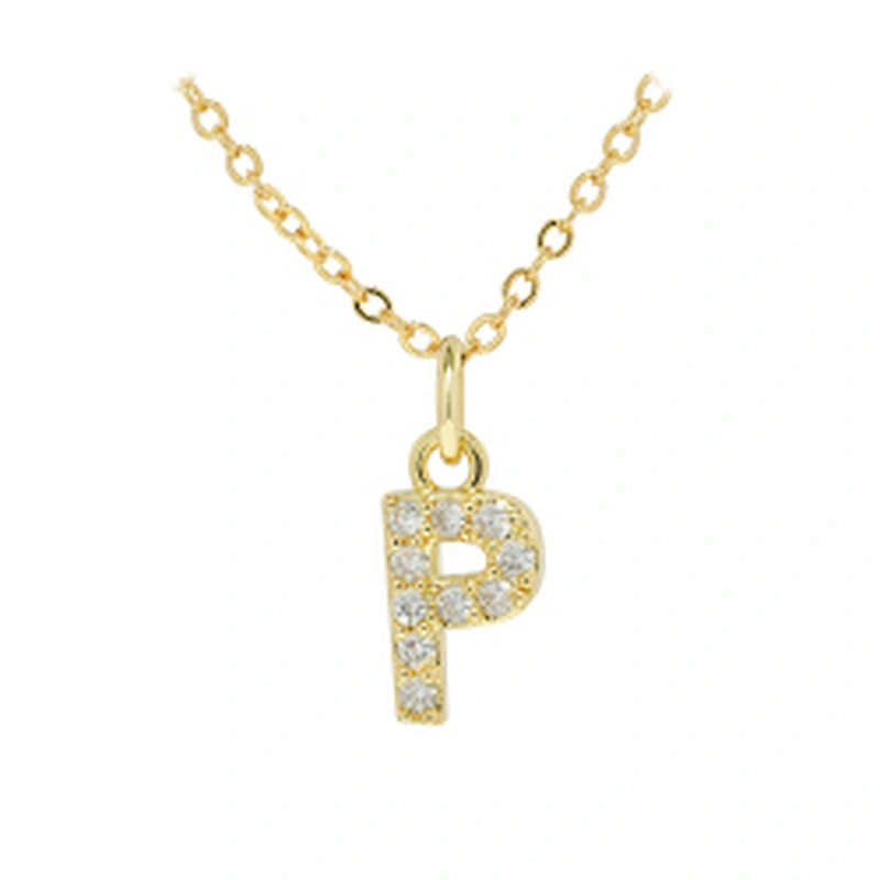 customized letter necklace with letter pendant gold plated letter pendant cz necklace jewellery women chain custom necklace