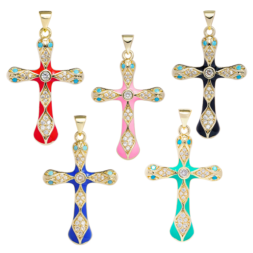 Beautiful Style Snake Pendants Bracelet Necklace Pendant Charms DIY Bracelet Making Jewelry CZ Snake Head Cross Pendants Charms