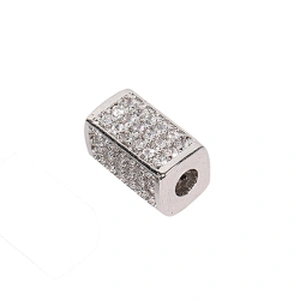Cubic Zirconia Tube Bead Bracelet Pendant Bead Pave Spacers Accessori Jewelry Findings  Materials Jewelry Accessories diy Jewelr