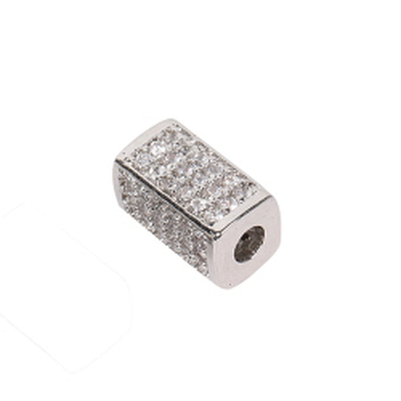 Cubic Zirconia Tube Bead Bracelet Pendant Bead Pave Spacers Accessori Jewelry Findings  Materials Jewelry Accessories diy Jewelr