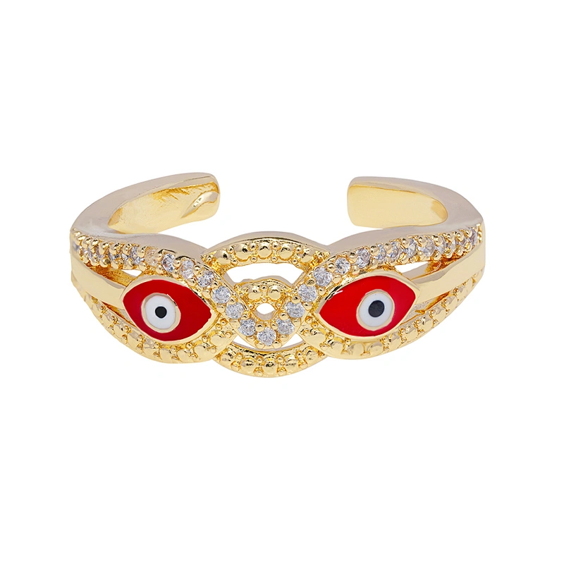 Beutiful Snake Eyes 18k Gold Plated Rings Zirconia Pave Rings Woman Men Gifts Jewelry CZ Snakes Eyes Rings