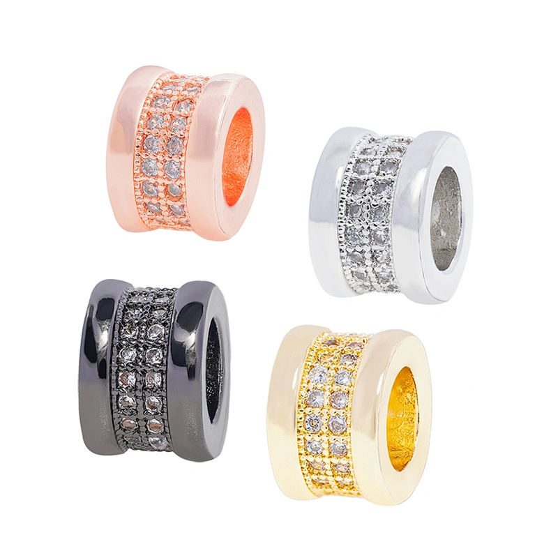 Beautiful Style Spacers Beads Jewelry Making  Bracelet Necklace Beads DIY Wholesale CZ Cylindrical Spacer Charms  beads