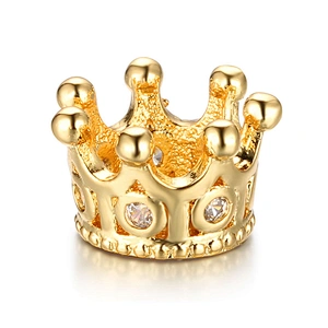 CZ Jewelry Crown Charms Accessories Brass Cubic Zirconia Crown Beads DIY Necklace Bracelet Parts for Bracelet Jewelry  Making