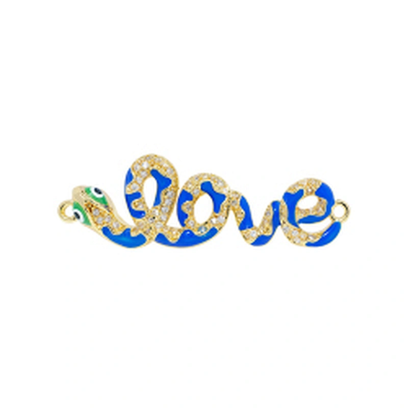 Fashion Snake Bracelet Connectors For Jewelry Making 14k Gold Accessories Bracelets Charms CZ Snake  Bracelet Connectors