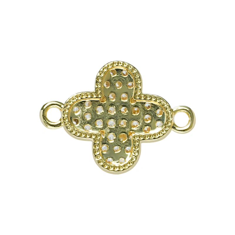cz flower charm connector jewelry connectors for jewelry making 14k gold accessories connector charms for bracelets bulk jewelry