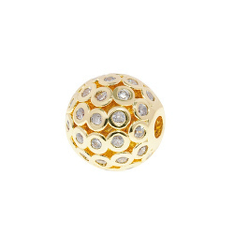10mm Beads Factory Direct Jewelry Making round shape Bracelet Necklace Beads DIY Wholesale CZ Round Spacer Charms  beads