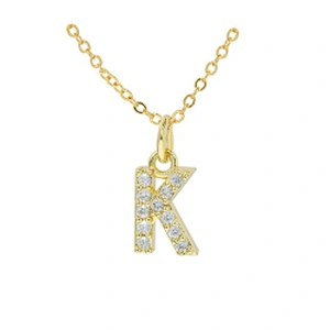 customized letter necklace with letter pendant gold plated letter pendant cz necklace jewellery women chain custom necklace