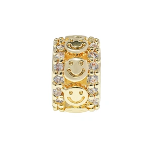 Fashion Beads Jewelry Making Cylindrical shape Bracelet Necklace Beads DIY Wholesale CZ Cylindrical Spacer Charms  beads