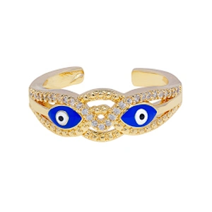Beutiful Snake Eyes 18k Gold Plated Rings Zirconia Pave Rings Woman Men Gifts Jewelry CZ Snakes Eyes Rings