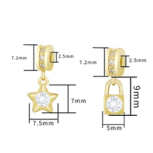 Beautiful Style  Bracelet Necklace Pendant Charms For Bracelet Making Jewelry CZ Pendant Charms