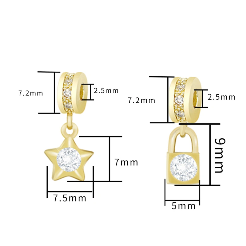 Beautiful Style  Bracelet Necklace Pendant Charms For Bracelet Making Jewelry CZ Pendant Charms
