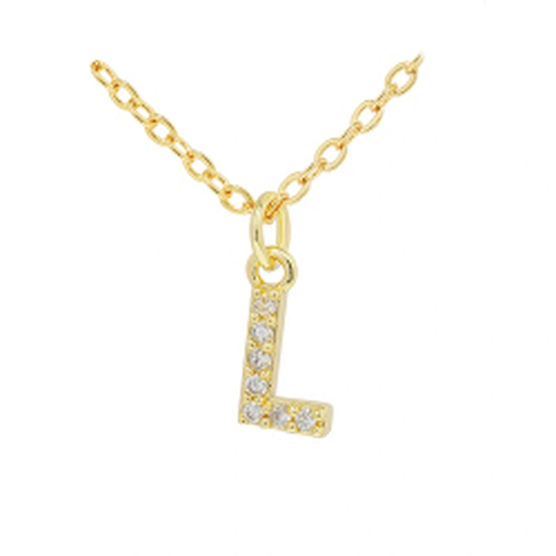 customized letter necklace with letter pendant gold plated letter pendant cz necklace jewellery women chain custom necklace