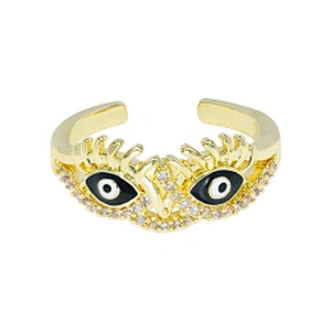 Beautiful Style Snake Eyes Gold Plated Rings Zirconia Pave Rings Woman Men Gifts Jewelry CZ Snakes Eyes Rings