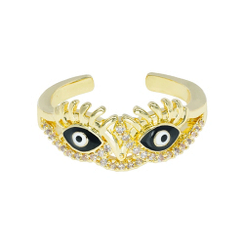 Beautiful Style Snake Eyes Gold Plated Rings Zirconia Pave Rings Woman Men Gifts Jewelry CZ Snakes Eyes Rings