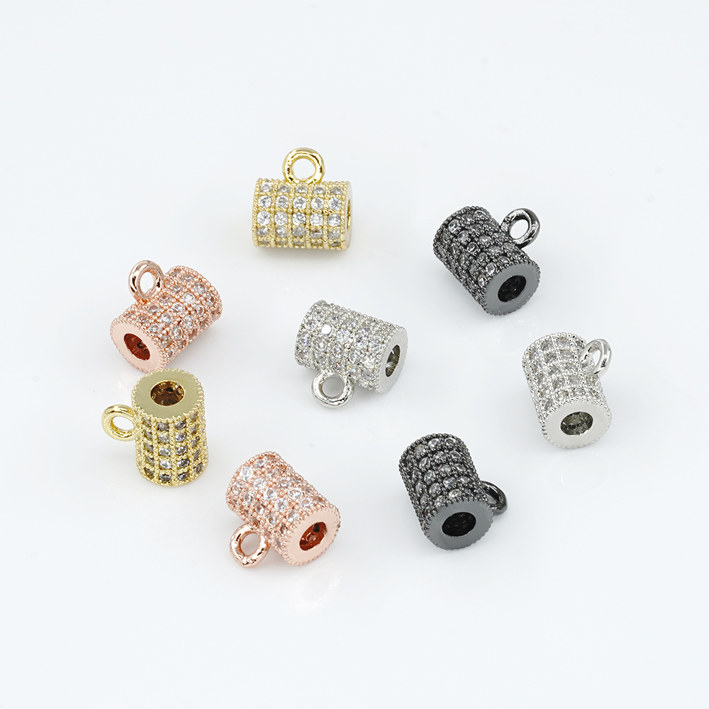 Wholesale Cz Beads Micro Pave Spacer Charms for Jewelry Making Cubic Zirconia Beads DIY Bracelet Making Gold Plated Jewelry