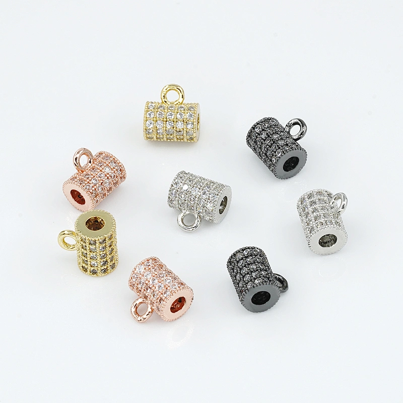 Wholesale Cz Beads Micro Pave Spacer Charms for Jewelry Making Cubic Zirconia Beads DIY Bracelet Making Gold Plated Jewelry