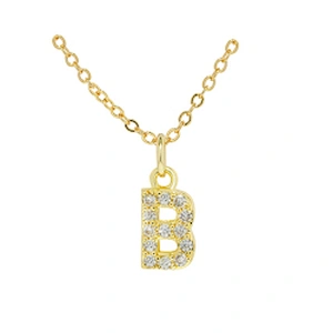 customized letter necklace with letter pendant gold plated letter pendant cz necklace jewellery women chain custom necklace