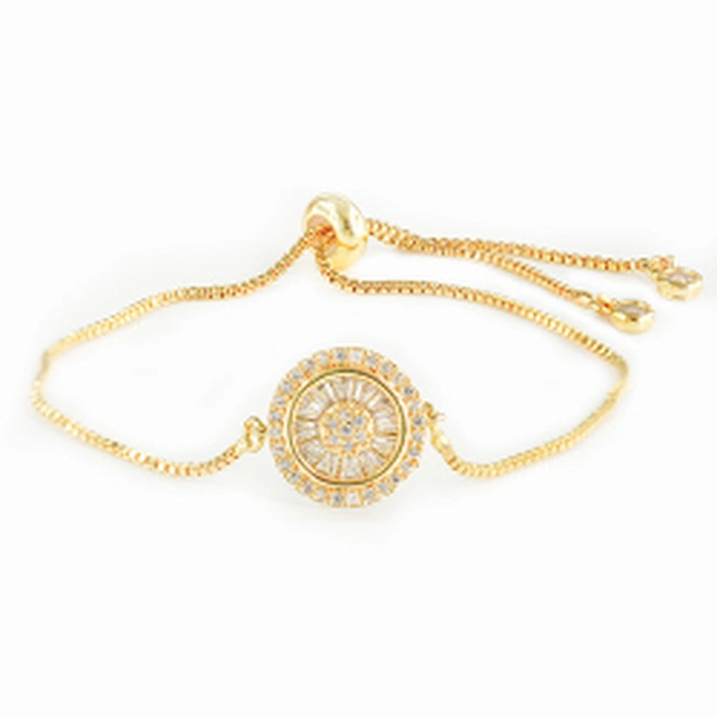 micro paved cz charm bracelet women adjustable chain brass bracelet accessories women wholesale ladies gold-plated bracelets diy