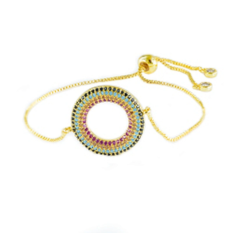 micro paved cz charm bracelet women adjustable chain brass bracelet accessories women wholesale ladies gold-plated bracelets diy