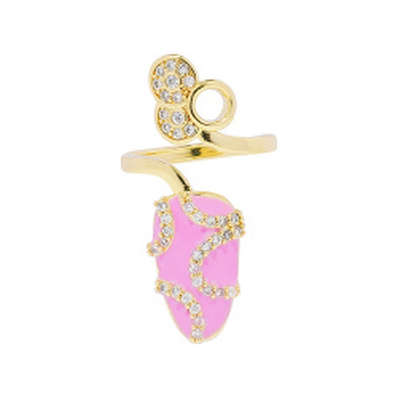 Trendy Style Nail shaped 18k Gold Plated Rings zirconia pave Rings Woman Men Gifts Jewelry CZ Nail Shape Rings